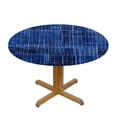 thumbnail image 3 of WYYP Check Pattern Round Tablecloth 100% Polyester Fiber Tablecloths White, 3 of 8