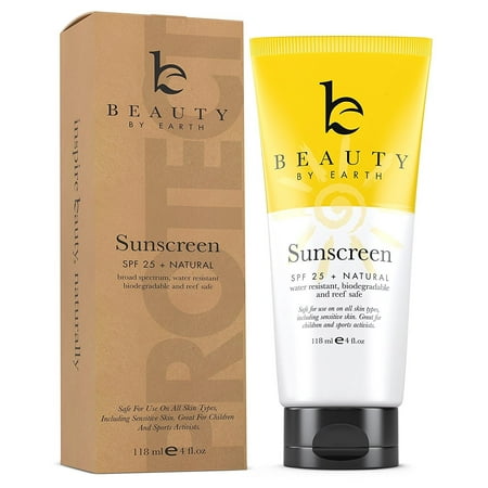 High Uva Protection Mineral Sunscreen SPF 25: With Natural and Organic Ingredients, Water Resistant Sunblock Lotion for Travel, Sport or Baby; Zinc Oxide, UVA UVB Broad Spectrum Protection, Gentle for Kids and Babies ()