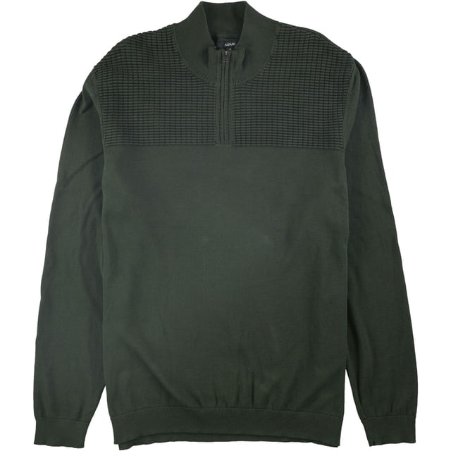Alfani Mens Textured Pullover Knit Sweater, Green, Small