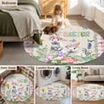 thumbnail image 5 of Round Area Rug 3 Ft, Easter Washable Non-Slip Circle Carpet for Living Room/Bedroom, Spring Bunny Botanical Flowers Herbs Eggs Plaid Low-Profile Small Floor Mats Collection Rugs for Indoor, 5 of 7