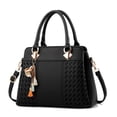 thumbnail image 4 of 2022 Nuevo bolso de moda para mujer, bolso vintage, bolso de mano informal, bolso de mensajero para mujer, bolso de hombro con asa superior, billetera de cuero negro y azul, 4 of 5