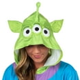 thumbnail image 3 of Disney Toy Story Union Suit Adults Alien Kigurumi Hooded Costume One Piece Pajama Loungewear, 3 of 5