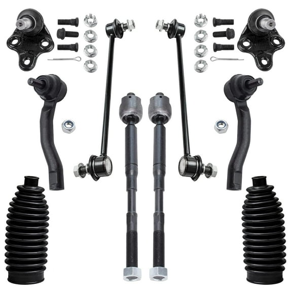 Detroit Axle - Front Sway Bars Tie Rods Lower Ball Joints for 2003-2008 Toyota Corolla Suspension Kit 2004 2005 2006 2007 Replacement