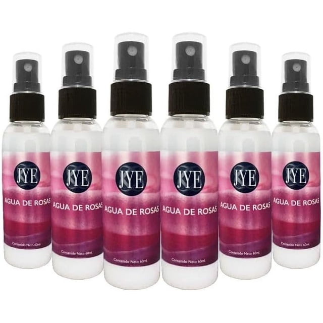 6 Frascos de Agua de Rosas hidratante para rostro JYE Natural