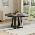 thumbnail image 4 of QinaQin 4-6 Person Dining Table, 47-Inch Round Dining Table, Farmhouse Style Round Kitchen Table, Suitable for Dining Room, Kitchen, Living Room, Black (Table Included), 4 of 8