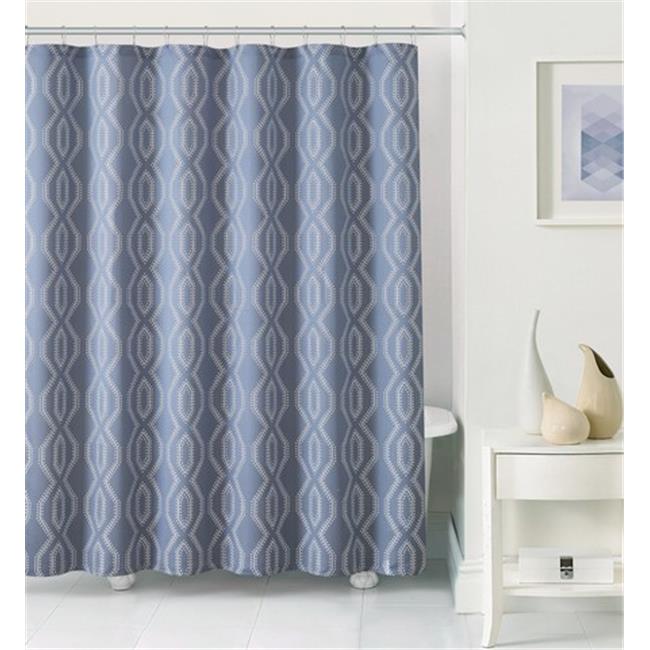 Luxury Home Reynaldi Jacquard Shower Curtain Set, Dusty & Blue 72 x