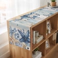 thumbnail image 6 of Table Runners 72 Inches Long Dress Scarves, Blue Starfish Coastal Farmhouse Kitchen/Dining Table Runner, Coffee Tablerunners, Eucalyptus Summer Nautical Shell Vintage 14x72 Inch, 6 of 9