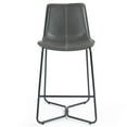 thumbnail image 6 of Set of 2 Aoi Brown Faux Leather Backless Counter Stool with Black Metal Legs, 6 of 7