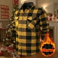 thumbnail image 5 of ZCFZJW Mens Flannel Shirt Fall Winter Thick Warm Long Sleeve Soft Smooth Plaid Shirts Casual Button Down with Pocket Regular Fit Work Tops Yellow XXL, 5 of 9