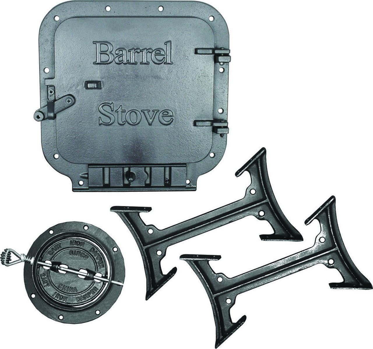 BK100E Barrel Stove Kit, 2 Pieces, 6 in Round Flue Collar, 10 X 11 in Door Opening by VOGELZANG INTL CORP