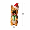 thumbnail image 3 of Lighted German Shepherd Blow Mold Christmas Decoration, 7.87 Inch Dog Figurine with Santa Hat Scarf and Gift Box, Vintage Christmas Dog Decor for Mantel Shelf Tabletop, 3 of 4