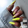 thumbnail image 1 of Fofosbeauty 24 pcs Almond Fake Nails Tips, Medium Press on French Nails, Sharp Yellow French Matte, 1 of 6