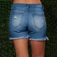 thumbnail image 5 of IDALL Jean Shorts Shorts for Women New Women Summer Short Jeans Denim Female Pockets Wash Denim Shorts Denim Shorts Jorts Women Blue L, 5 of 7