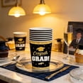 thumbnail image 4 of 2026 Black Gold Adult Graduation Season Party Tableware - Disposable 7 Inch 9 Inch Paper Plates Paper Cup Tissue Set, 4 of 6
