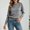 Gray, variant on Solid Color Sweater Women's Crewneck Knit Sweater Long Sleeve Solid Color Pullover Top