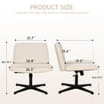 thumbnail image 3 of CL.HPAHKL Criss Cross Legged Office Chair, Swivel Height Adjustable Ergonomic Desk Chair No Wheels Armless, Wide Seat Modern Computer Task Vanity Chair for Small Spaces - Beige, Pack of 1, 3 of 9