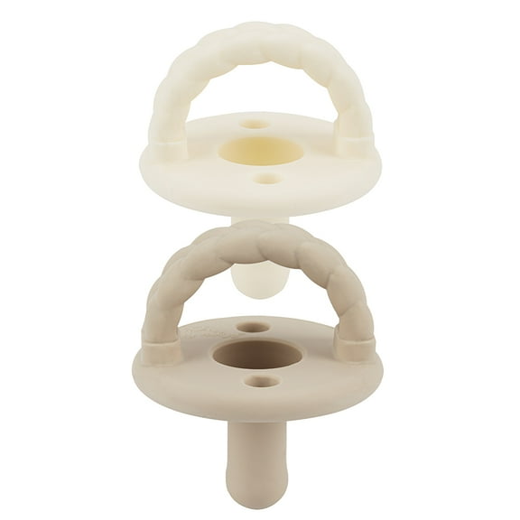 Itzy Ritzy Sweetie Soother™ Silicone Pacifiers, Toast & Coconut, 6-18m