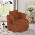 thumbnail image 5 of Oversized Round Cloud Chair, Corduroy Accent Chair for Living Room, No Assembly Compressed Sofa Seat,Brown, 5 of 8