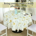 thumbnail image 3 of PiccoCasa Vinyl Tablecloth Round 60" Dia Yellow Flower Pattern Waterproof, 3 of 7