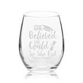 thumbnail image 2 of Veracco She Believed She Could So She Did - 2024 - Stemless Wine Glass Birthday Funny Graduation Gifts For Him Her (Clear, Glass), 2 of 6