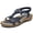 Blue, variant on Women's Bohemian Arch Support Rhinestone Wedge Sandals, Blue, Size 8.5