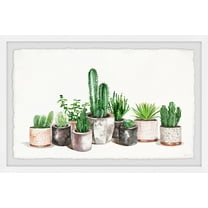 Parvez Taj Fancy Potted Cactus Framed Wall Art
