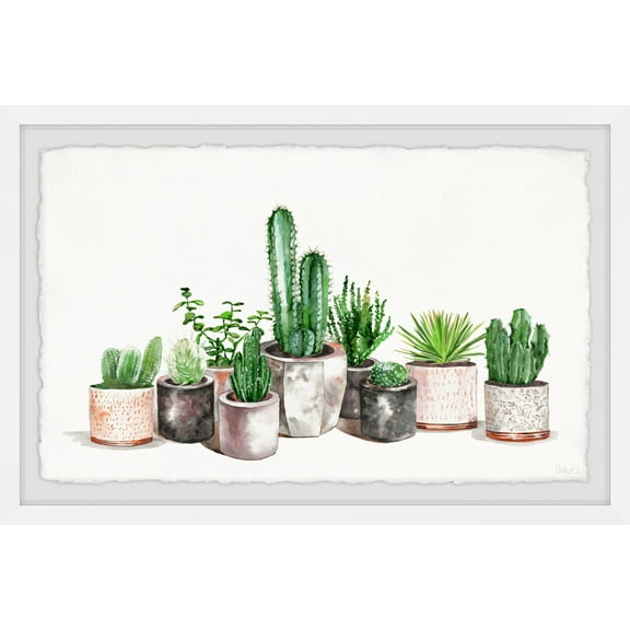 Parvez Taj Fancy Potted Cactus Framed Wall Art
