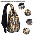 thumbnail image 2 of Sling Backpack,Happy Halloween Pumpkin Pattern Crossbody Bag with Water Bottle Holder,Waterproof Sling Bag for Men/Women with Chest Phone Holder for Hiking,Travel, 2 of 6