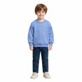 thumbnail image 4 of TIREOW Girls and Boys Sweatshirts Round Neck Long Sleeve Pullover Sweatshirt Solid Color Loose Fit Soft Casual Pullovers Top, 4 of 6