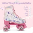 thumbnail image 6 of KFeng Shiny PU Leather Roller Skates for Indoor/Outdoor Use,Unisex Skates,Pink(Women6/Men5), 6 of 7