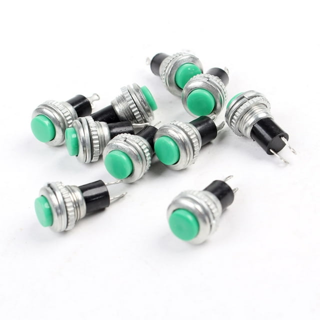 10 Pcs 2Terminal SPST OFF NO Interruptor de Botón Momentáneo 3A/125V 1A/250V CA