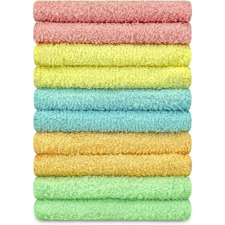 Decorrack 10 Pack Kitchen Dish Towels, 100% Cotton, 12 x 12 inch, Small Dish Cloths, Perfect Cleaning Cloth for Washing Dishes, Kitchen, Bar, Counter