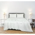 thumbnail image 3 of ROYALE LINENS 300 Thread Count 100% Long Staple Combed Cotton Striped Sheet Set - 3 Piece Twin Bed Sheets - 1 Fitted, 1 Flat & Pillow case -Soft Cool & Crisp Sheet Set (Twin, Narrow Stripe White), 3 of 10