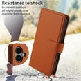 thumbnail image 3 of Wallet Case for iPhone 16, RFID Blocking Flip Cover with 7 Card Slots, Cash Compartment, Magnetic Closure, and Hands-Free Stand, Slim Protective Phone Case with Wrist Strap,Brown, 3 of 6