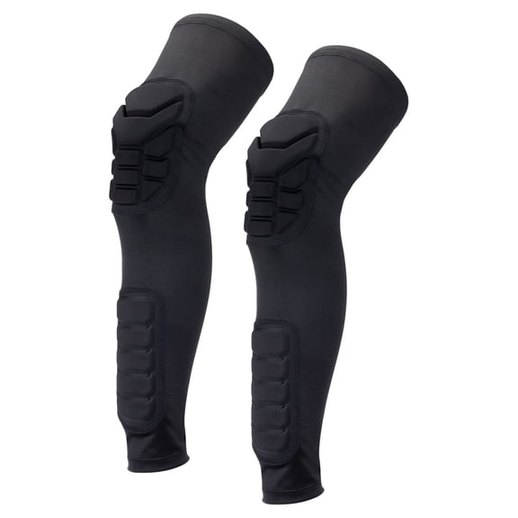 Uxcell M Knee Calf Pads Baseball Sliding Knee Pad Compression Leg Sleeve for Youth Adults Football Black 2 pack