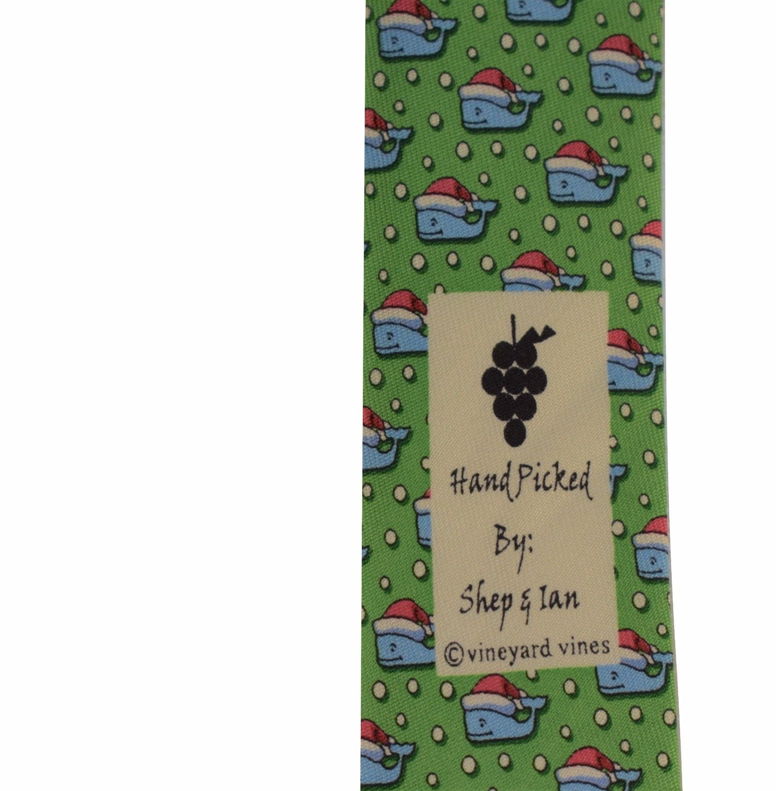 Vineyard Vines Men's Santa Whale  Silk Tie in Green $85.00