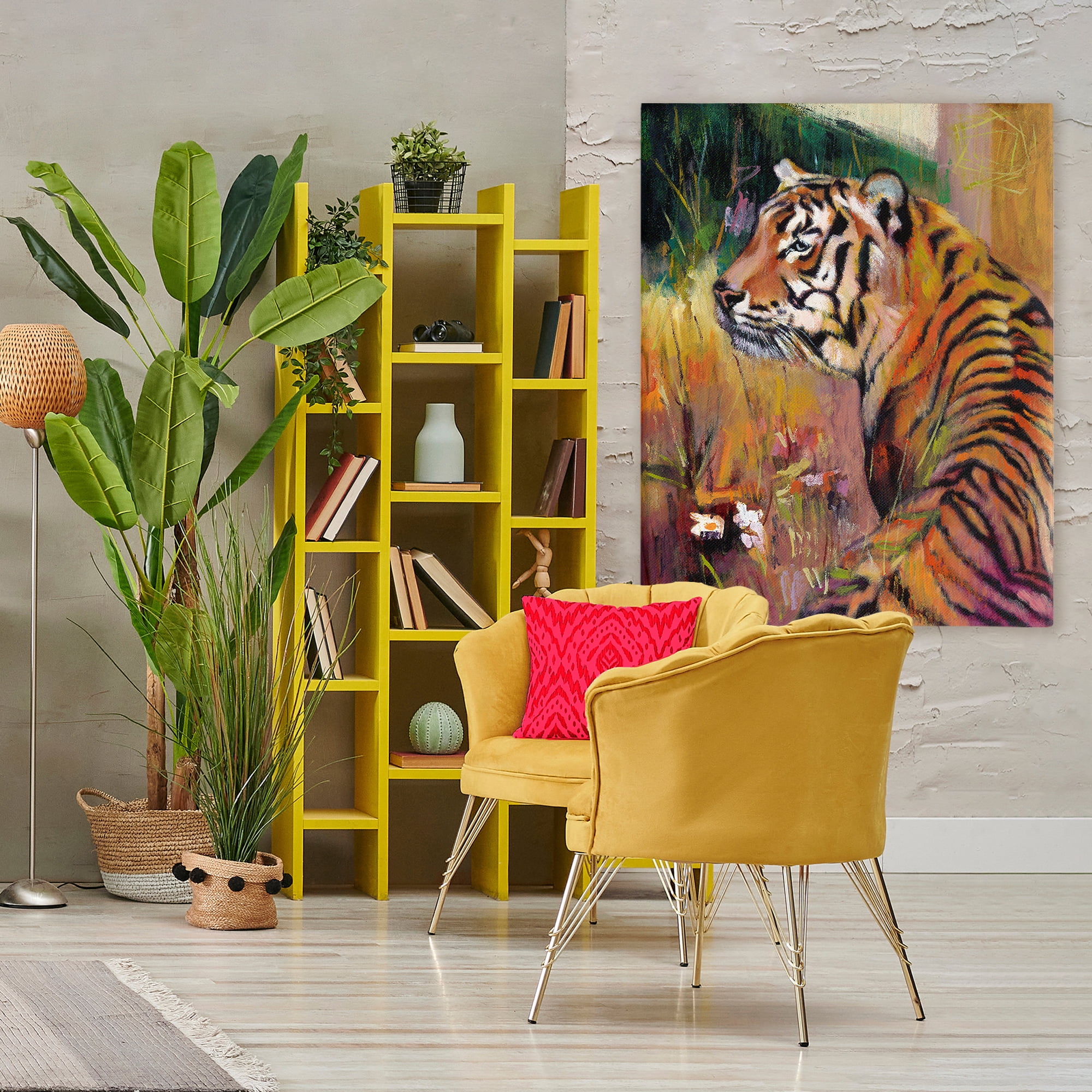 Stupell Industries Patience Tiger in Wait Canvas Wall Art, design by Karen Chang