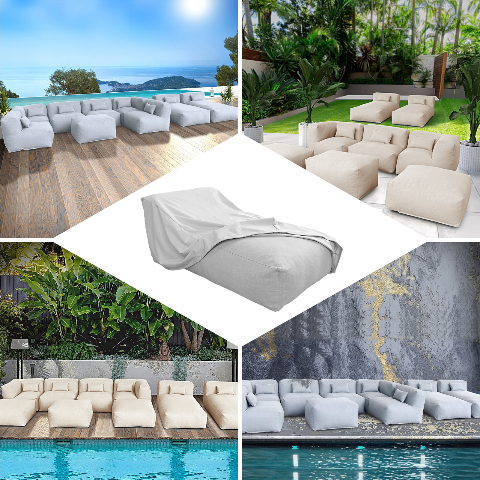 Evita Waterproof Patio Sofa Cover, 148.8" L x 76.4" W x 27.2" H, Outdoor Furniture Cover, Heavy Duty 290G Polyester, Windproof Patio Couch Cover, All Weather Protection