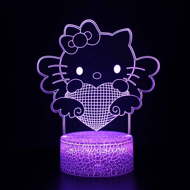 Lámpara de noche de Hello Kitty, regalo de cumpleaños en 3D, adornos creativos, lámpara de mesa pequeña, lámpara de ambiente de celebridades de Internet, lámpara de mesa de escritorio creativa