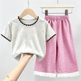 thumbnail image 6 of LvhaoGJOB Little Kids Girls T-Shirt and Pants Outfit Set - Elastic Waist, 6 of 6