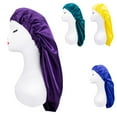 thumbnail image 3 of Elastic Stain Bonnet Breathable Multifunctional Wide Edge Long Hair Sleeping Hats Wrap Bonnet for Female, 3 of 10