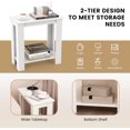 thumbnail image 5 of CHAUKY Narrow End Table, 2-Tier Side Table with Open Storage Shelf, Retro Wood Sofa Table Bedside Tables for Small Spaces, Slim Nightstand for Living Room, Bedroom, Easy Assembly, White, 5 of 19