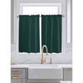 thumbnail image 2 of Tier Curtains 45 Inches Long, Pure Dark Green Window Treatment Curtain Drapes, Simple Solid Color Window Half Privacy Curtains for Bedroom Bathroom, 42"x45", 2 Panels, 2 of 7