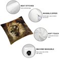 thumbnail image 4 of Nawypu Decorative Rectangle Throw Lumbar Pillow Cover Drawning Lion Africa Zoo Mane Family King Lioness On Aquarelle Abstract Animals Wildlife Cushion Case for Sofa Bedroom Car 2 pcs, 4 of 6