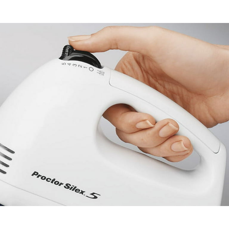 Proctor Silex Easy Mix White 5 Speed Hand Mixer with Beaters 62515PS