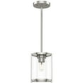 thumbnail image 2 of Hunter - Astwood 1-light Brushed Nickel, Mini Pendant Light, Dimmable, Caged Style, Cylinder Shaped, for Bedrooms, Dining, Living Rooms - 19119, 2 of 8