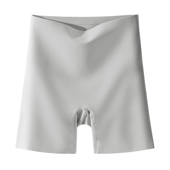 2 In 1 High Waist Silk Safety Pants Women Breathable Tights Push Up Panties Abdomen Belly Hip Lift Underwear Shorts Gray L(100-120kg)