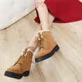 thumbnail image 4 of Botas de nieve Botas de tobillo impermeables Mujeres acogedoras con cordones Moda para caminar Senderismo, 4 of 9
