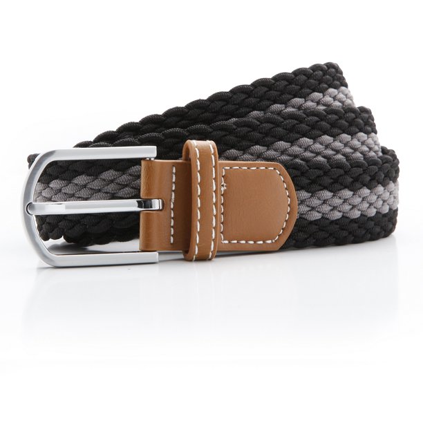 Asquith & Fox - Cinturón trenzado elástico para hombre (Negro/gris)