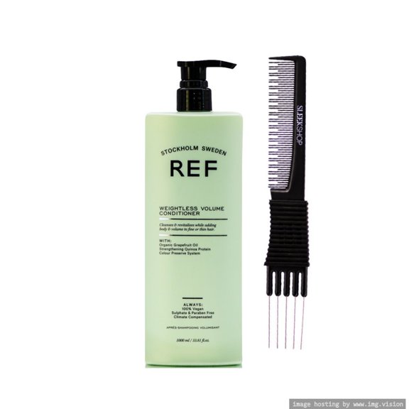 Reference Of Sweden REF Weightless Volume Conditioner (33.8 oz) with SLEEKSHOP Teasing Comb (PACK OF 1)